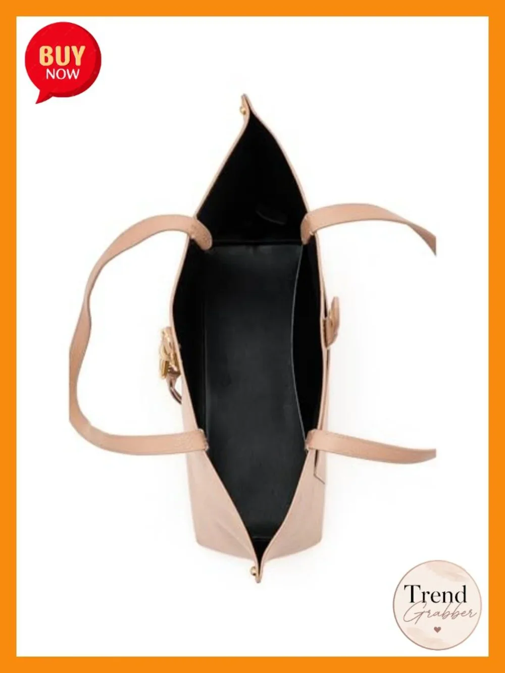 Genuine Leather Tote Bag - Shoulder Handbag with Magnetic Closure